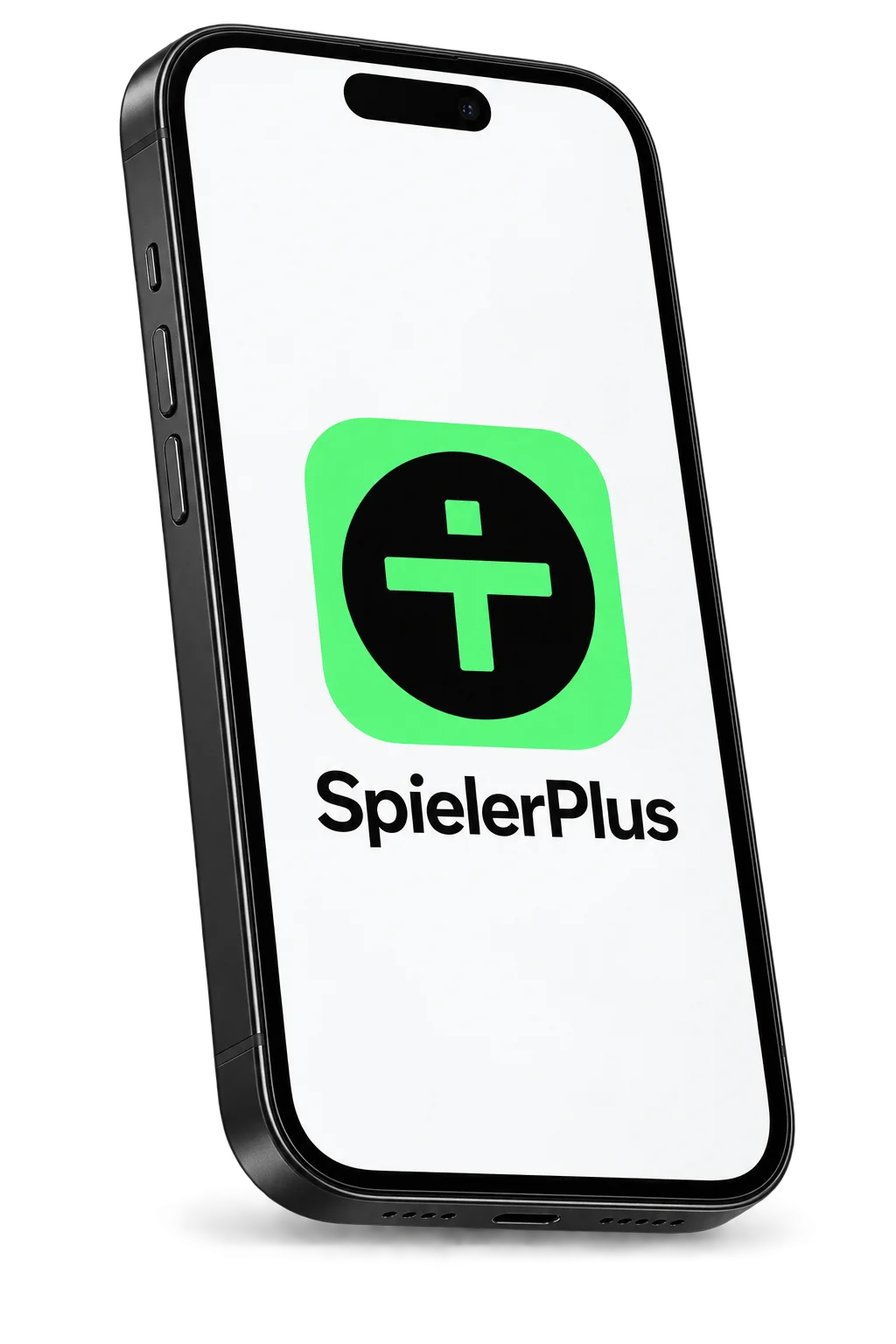 Smartphone-Ausschnitt mit dem grünen SpielerPlus-Logo